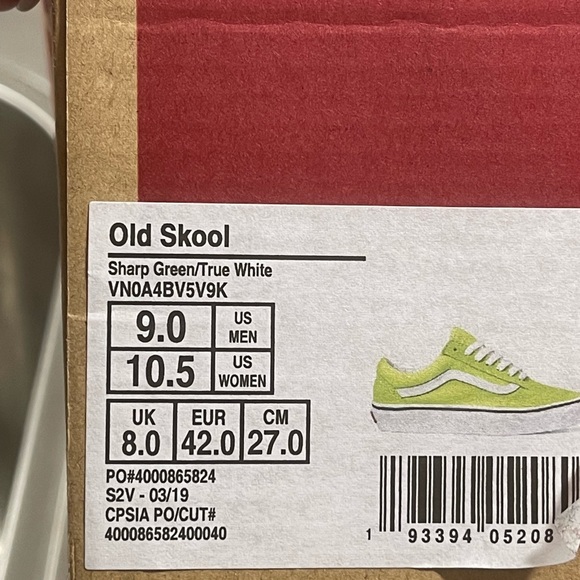 Vans Old Skool Sharp Green True White Suede Canvas Size US womens - Picture 4 of 4